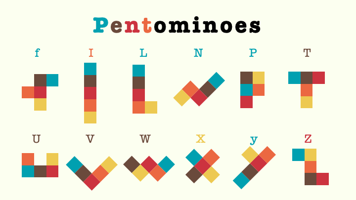 12 pentomino pieces